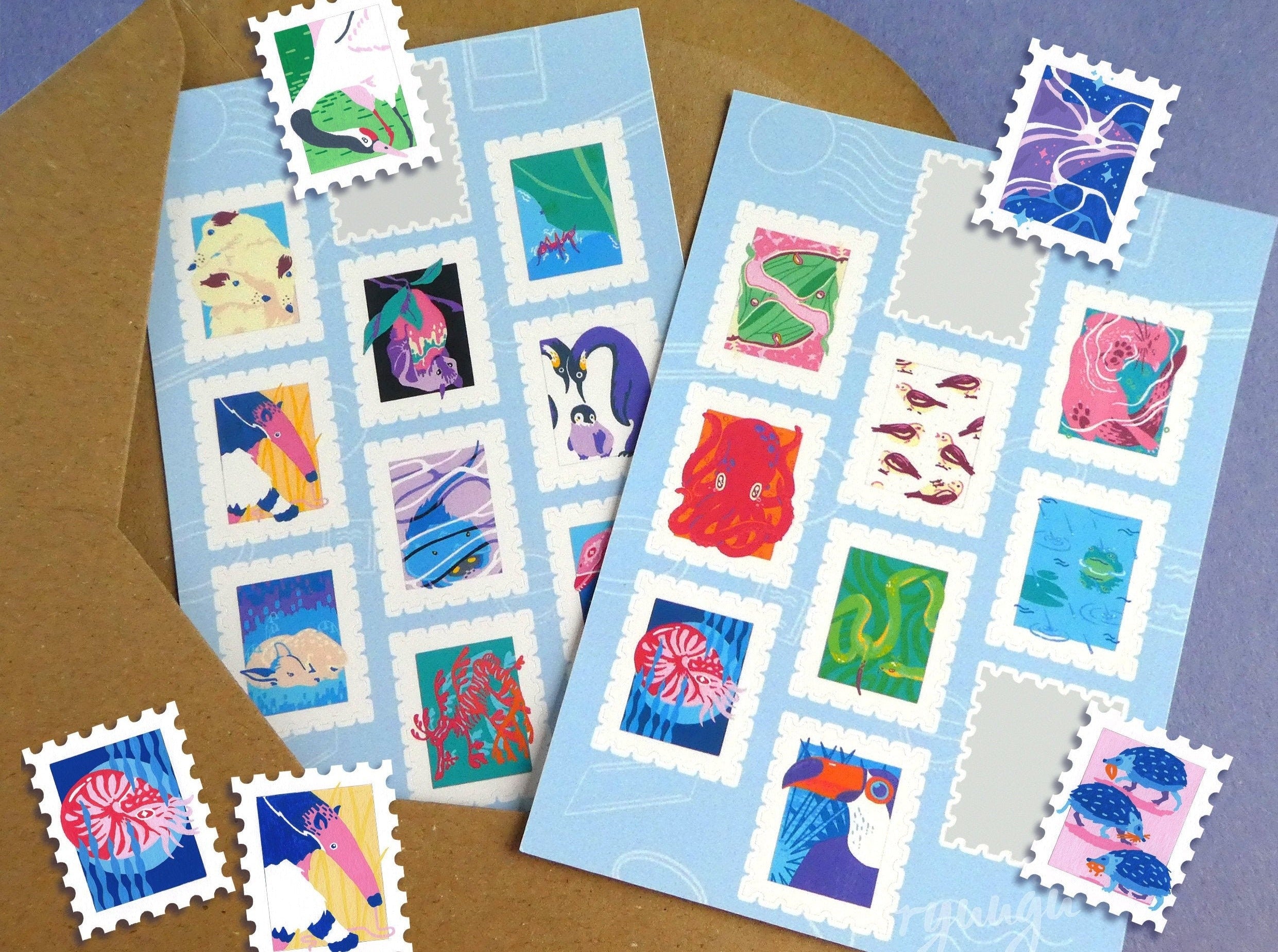 Animal Stamps Sticker Sheet β citrus sapling