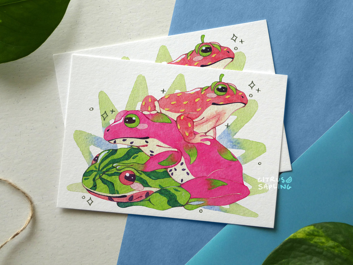 Fruit Salad Tree Frog Stack Postcard Print