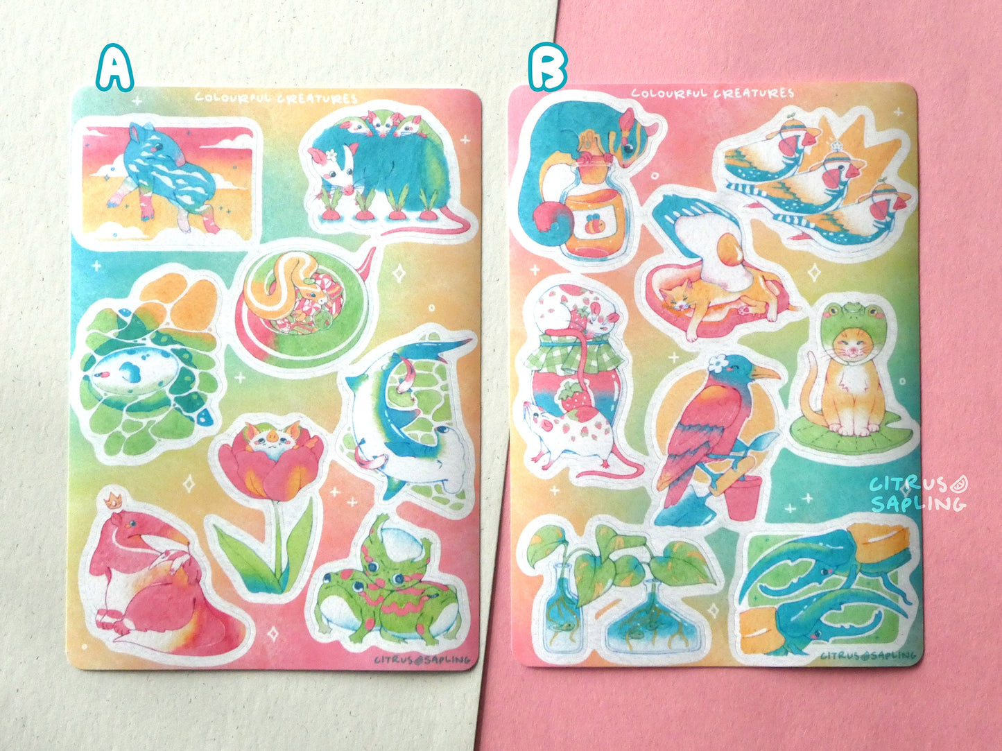 Colourful Creatures Sticker Sheet