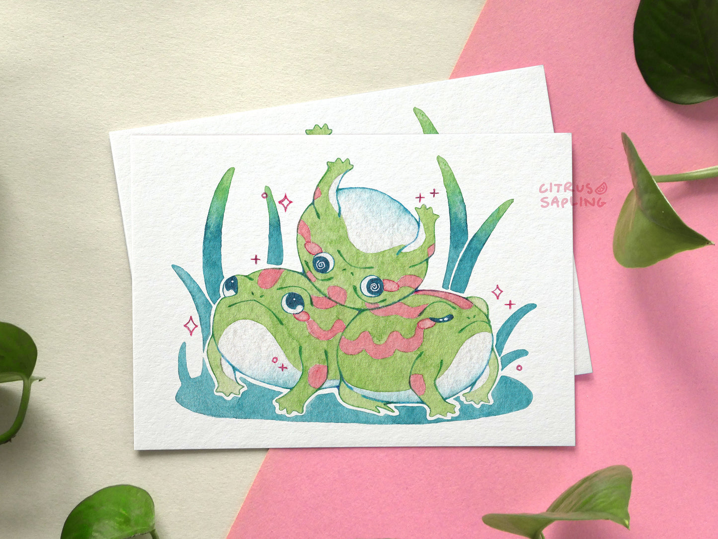 Rain Frogs Postcard Print