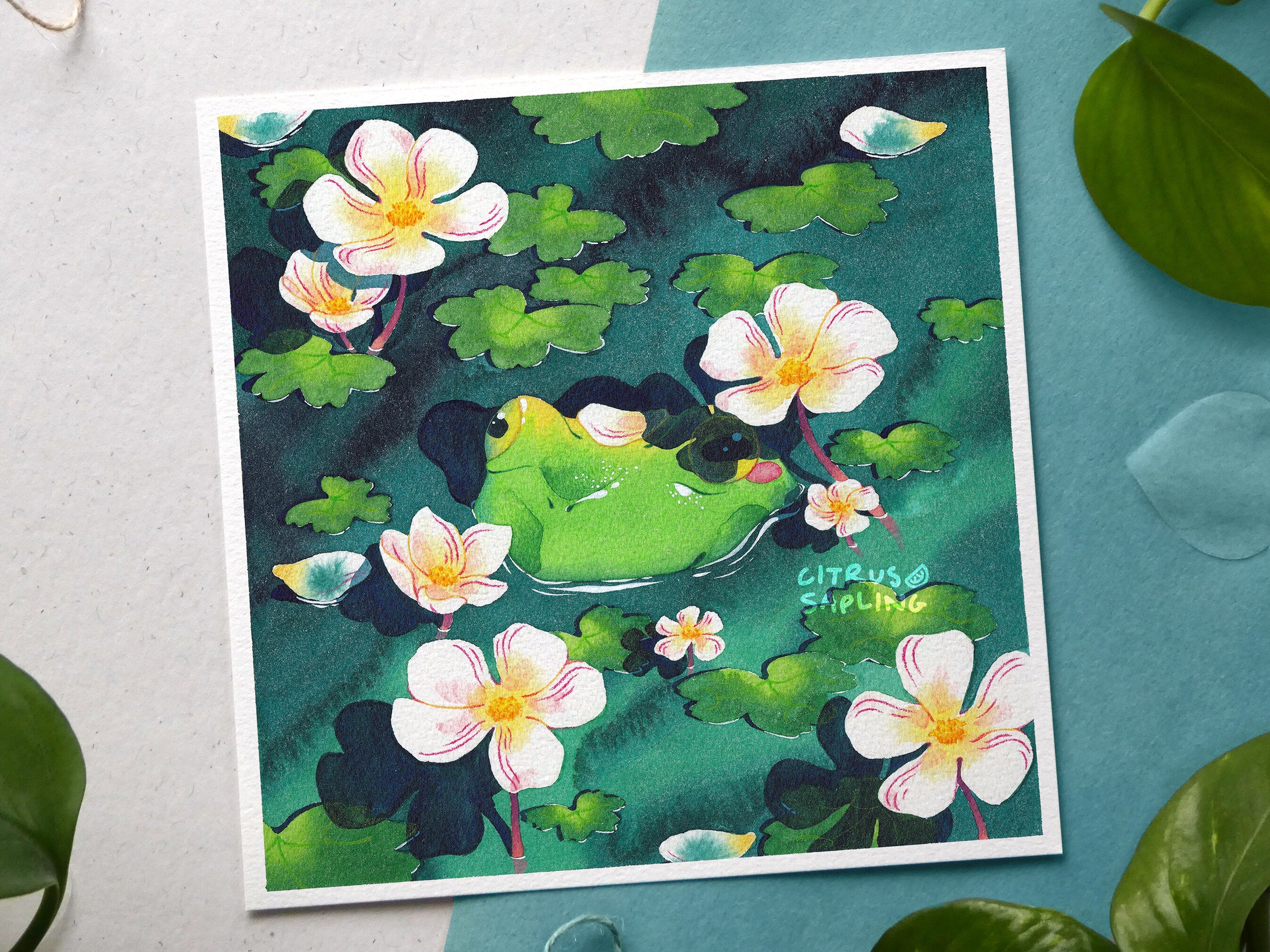 Spring Frog Drawing Spring Frog Art Print – citrus sapling
